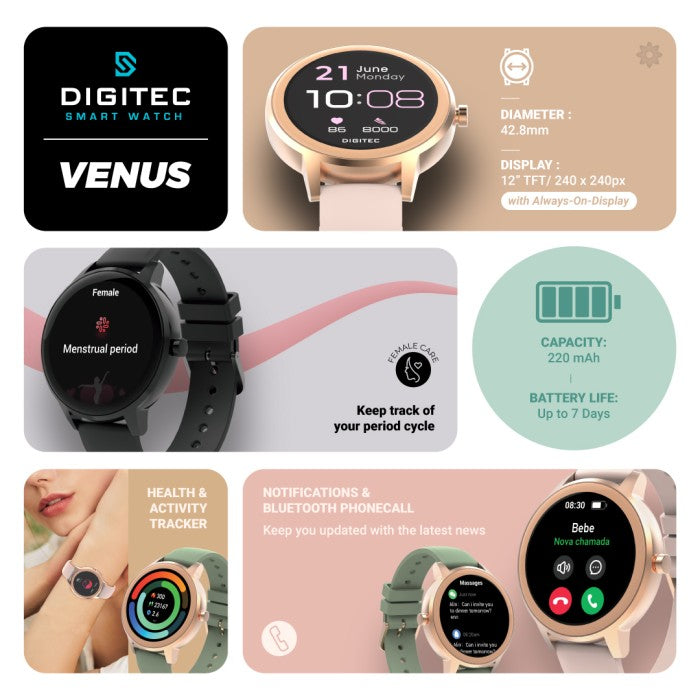Jam Tangan Smartwatch Digitec VENUS Original - Main Image