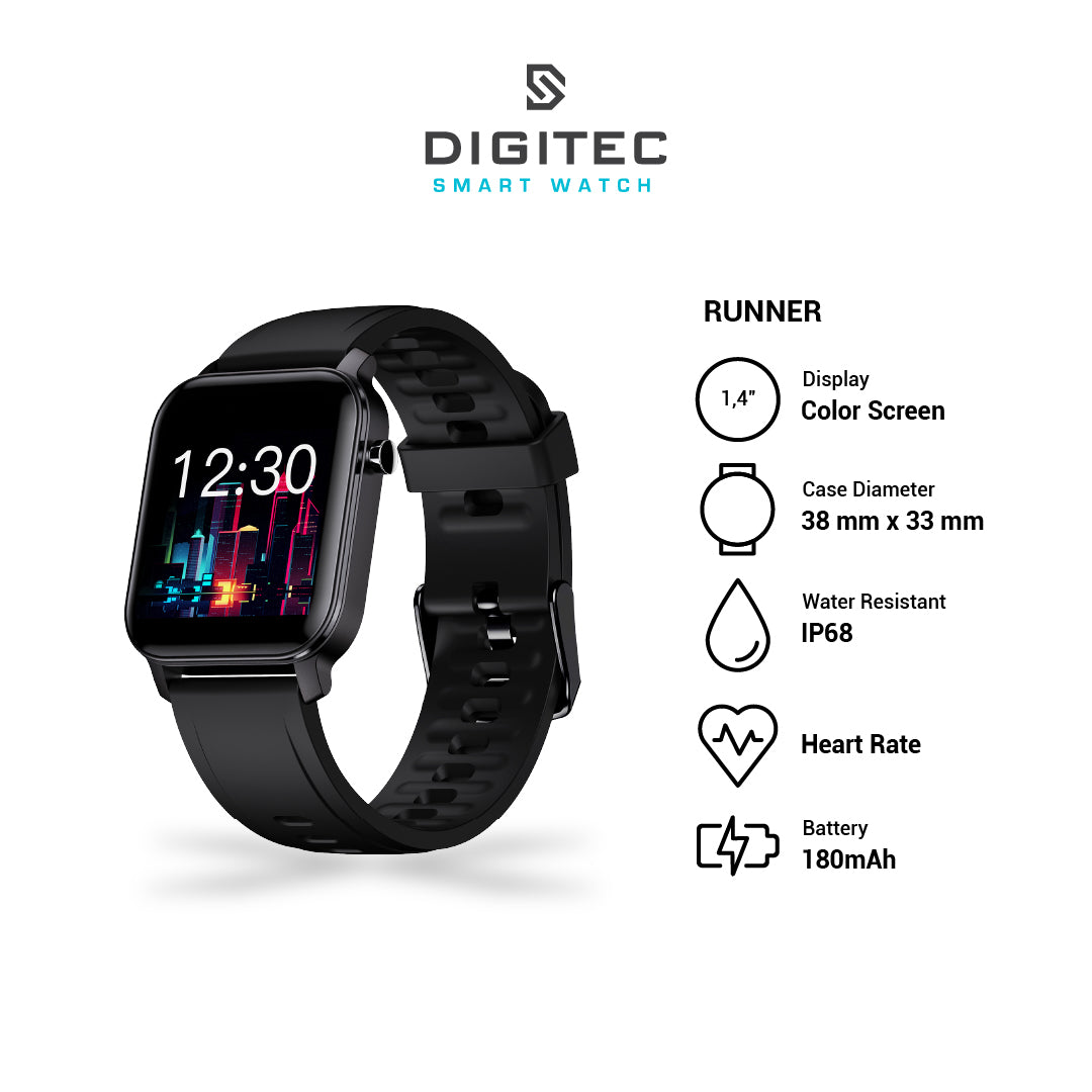 DIGITEC SMART WATCH Jam Tangan Unisex Digital RUNNER SERIES Touchscreen